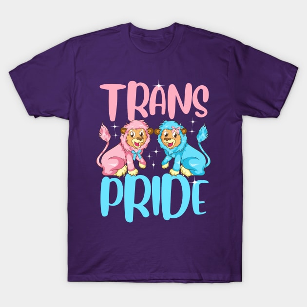 Trans Pride Cute Pink & Baby Blue Lions Gift T-Shirt by creative
